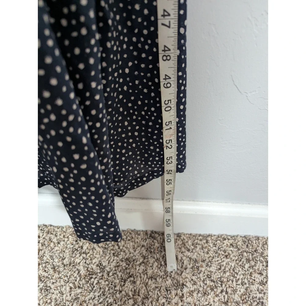 J CREW Women's Dress L‎ Blue Side-tie Beach  in Dot Blue White BH545 Coastal